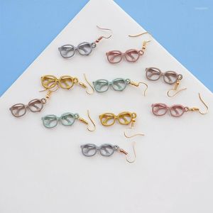 Boucles d'oreilles pendantes, 1 paire, Mini Simulation mignonne en alliage, monture de lunettes, bijoux en métal, cadeau