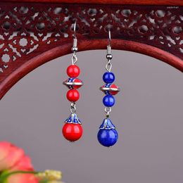 Boucles d'oreilles en peluche 1 paire style ethnique Crochets d'oreille anciens bijoux classiques Cheongsam Hanfu Jewelry Women Girl cadeau