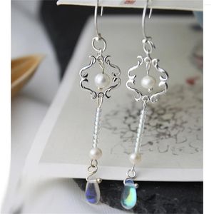 Boucles d'oreilles pendantes 1 paire de bijoux Hanfu faits à la main, longs crochets d'oreille Vintage, accessoires Cheongsam, bijoux de Costume anciens, cadeau pour femmes et filles