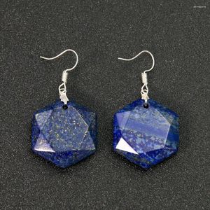 Boucles d'oreilles pendantes en pierre d'améthyste naturelle pour femmes, 1 paire, étoile de David, crochet, Quartz, cristal de guérison, breloques, bijoux cadeau