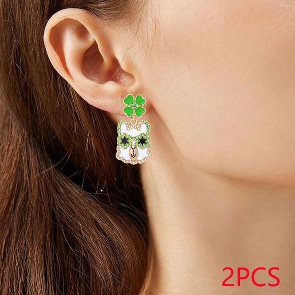 Boucles d'oreilles en peluche 1 paire st.Patrick's Day Tengit accessoires à la mode bijoux irlandais pour femmes