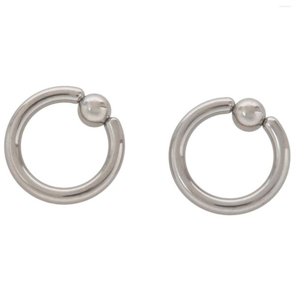 Pendientes colgantes 1 par de anillos de oreja de cuentas cautivas de acero inoxidable aro BCR pernos prisioneros joyería Color 6g(4mm)x16mm