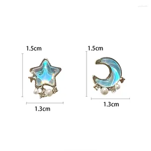 Boucles d'oreilles pendantes 10 paire/lot, bijoux à la mode en métal clair de lune en résine étoile lune pour femmes