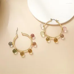 Boucles d'oreilles pendantes pour femmes, 10 paire/lot, vente en gros, bijoux à la mode, perles rondes en métal et résine