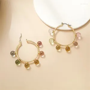Boucles d'oreilles pendantes pour femmes, 10 paire/lot, vente en gros, bijoux à la mode, perles rondes en métal et résine