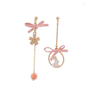 Boucles d'oreilles pendantes 10 paire/lot, vente en gros, bijoux à la mode en métal, esthétique, mignon nœud fleur
