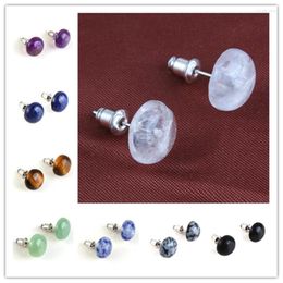 Boucles d'oreilles pendantes 100-Unique 10 paires plaqué argent couleur mixte demi-boule forme pierre élégante boucle d'oreille pour femme