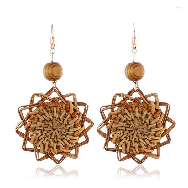 Pendientes colgantes 10 pares Boho Étnico Vid Tejido Geometría Girasol Moda Estilo de vacaciones Pografía