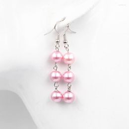 Boucles d'oreilles pendantes 12 couleurs Long gland simulé verre perle coquille goutte pour femmes cadeau coréen bijoux Eardrop crochet oreille accessoires A750