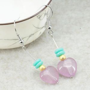 Boucles d'oreilles enveloppe 12 mm en forme de coeur violet jades chalcédoine goutte avec abacus billes de résine bleu bricolage bijoux de fabrication de femmes