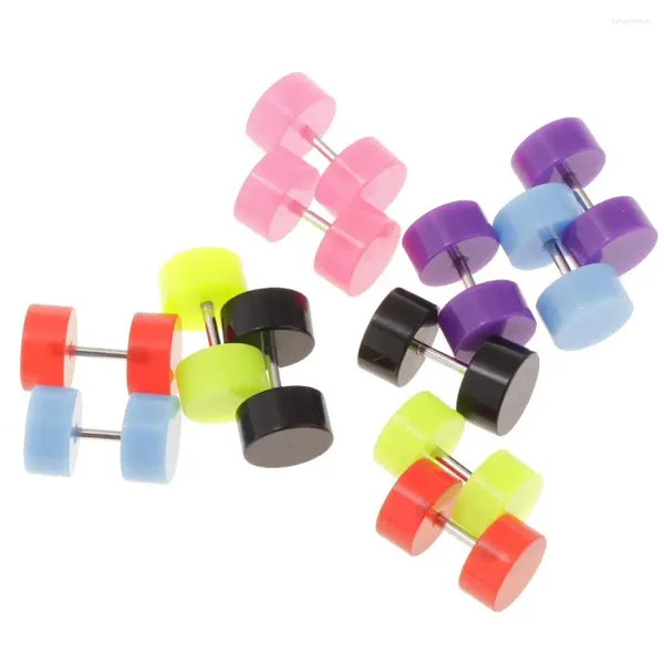 Boucles d'oreilles en peluche 12pcs Harbell Illusion Plug Tunnel Setfreauteur Brûle d'oreille Guage acrylique