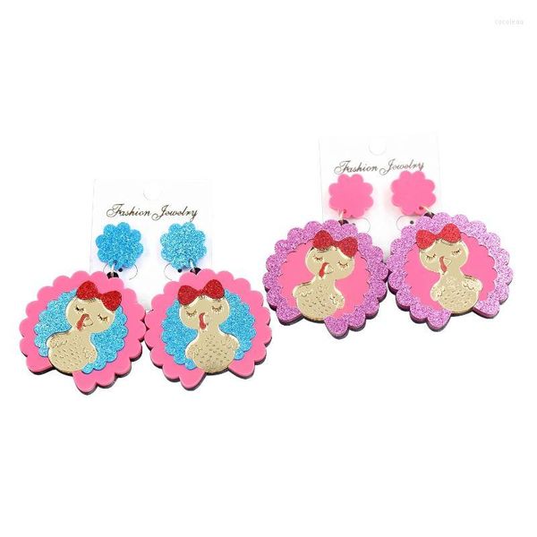 Boucles d'oreilles pendantes 1 paire HP033 Noël Laser Cut Turquie Glitter Acrylique