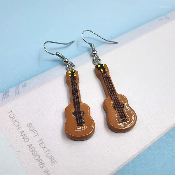 Pendientes colgantes 1 par Corea divertido pequeño violín colgante chica lindo pendiente hecho a mano creativo pendientes de gota para mujer joyería EC300