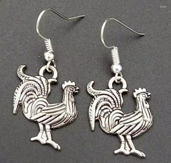 Boucles d'oreilles pendantes pour femmes, 1 paire/lot, livraison rapide, pendentifs à breloque en forme d'animal, gros coq, bricolage, vente en gros, bijoux à la mode