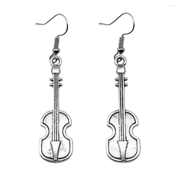 Pendientes de colgación 1 PAIR Instrumento musical Violín Pendiendo Pendientes Pendientes Encantos para joyas que fabrican un gancho vintage tamaño 18x19 mm