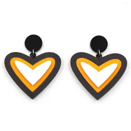 Boucles d'oreilles pendantes 1 paire, produit CN goutte coeur Valentien, bijoux acryliques tendance pour femmes