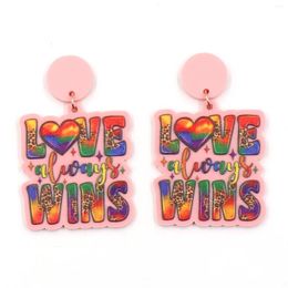 Dangle Oorbellen 1 paar Product CN Drop Love wint altijd Pride Month TRENDY acryl sieraden voor dames