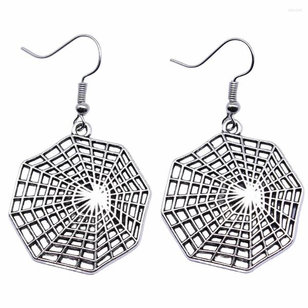 Boucles d'oreilles en peluche 1pair araignée cobweb man bijou de pendentif téléphonique pour femme à la main de crochet à la main 18x19 mm