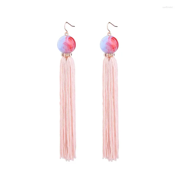 Boucles d'oreilles pendantes 2 couleurs faites à la main, perles à franges, bijoux ethniques longs, accessoires pour femmes, vente en gros