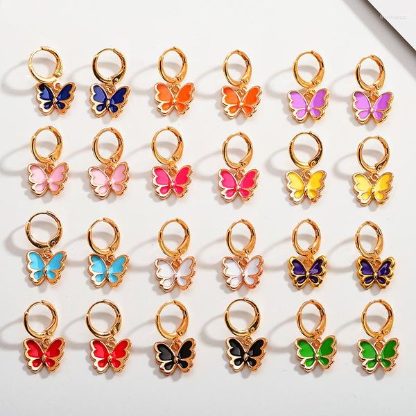 Pendientes colgantes para mujer, 2 pares de colgantes esmaltados de mariposa, joyería de moda para mujer, abalorios de alta calidad, fabricación DIY 2023