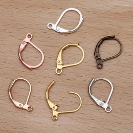 Boucles d'oreilles pendantes en cuivre, 200 pièces/lot, 10x15mm, crochet d'oreille, pendentif, breloques, crochets, accessoires de bijouterie à faire soi-même
