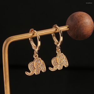 Boucles d'oreilles pendantes 2022 bijoux de mode Source cuivre micro-incrusté Zircon arbre de vie éléphant femmes accessoires cadeaux de vacances