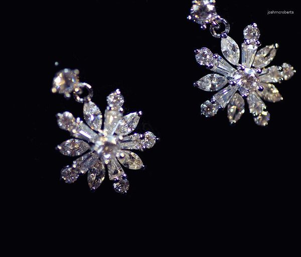 Pendientes de colgación 2023 925 Cristal de aguja de plata del encanto al por mayor austriaco mujeres joyas finas fino mujer original