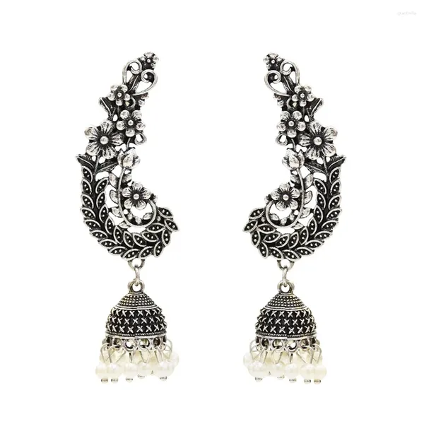 Boucles d'oreilles pendantes bohème, cloche de paon, cage à oiseaux, petite boule, pompon, pendentif, boucles d'oreilles en cristal, 2023