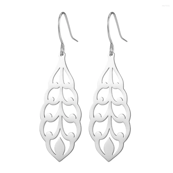 Boucles d'oreilles pendantes en forme de feuille géométrique, mode européenne et américaine, en acier inoxydable, pour dames, à vendre, 2023