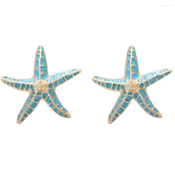 Boucles d'oreilles pendantes en alliage d'étoile de mer multicolore, à la mode, vente en gros, 2023