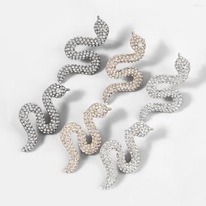 Boucles d'oreilles pendantes en strass serpent pour femmes, anneaux d'oreille de fête de personnalité, bijoux de styliste, vraie beauté, 2023