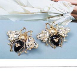 Boucles d'oreilles pendantes en métal et cristal abeille, tendance, tendance, goutte Fine, accessoires bijoux de haute qualité pour femmes, 2023