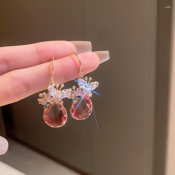 Boucles d'oreilles pendantes en Zircon pour femmes, bijoux tendance, Design Unique, élégant, délicat, Vintage, papillon, cadeaux de fête, vente en gros, 2023