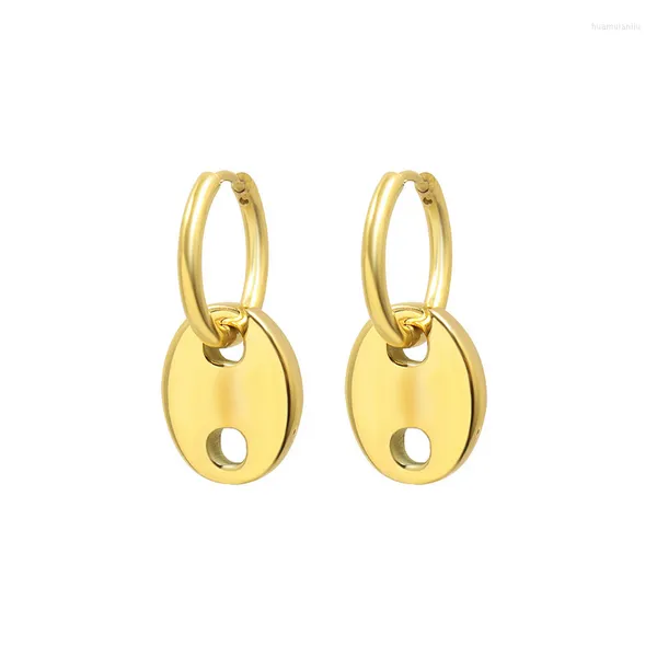 Dangle Boucles D'oreilles 2023 Français Style Mignon Porc Nez Géométrique En Acier Inoxydable Or Couleur Goutte Pour Les Femmes De Mode Fille Bijoux Cadeau En Gros