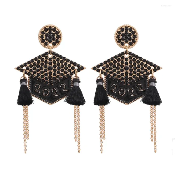 Boucles d'oreilles pendantes pour femmes, chapeau de saison de remise de diplôme, bijoux géométriques irréguliers, Collection de pompons, vente en gros, 2023
