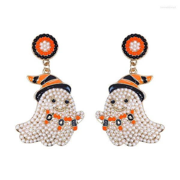 Pendientes de colgación 2023 Halloween Creative Cartoon Fhost Festival para joyas de mujer