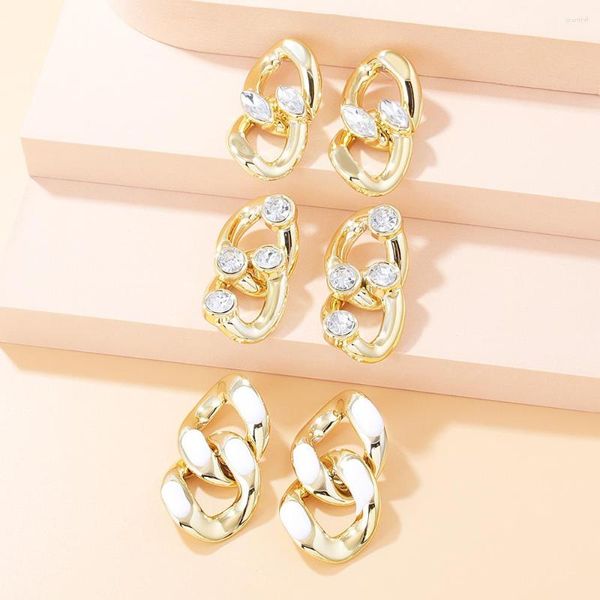 Boucles d'oreilles pendantes en métal courbé pour femmes, Style coréen, à la mode, inhabituel, usage quotidien, accessoire de bijoux simple, 2023