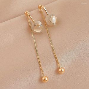 Dangle boucles d'oreilles 2023 Long métal gland Senior tempérament goutte douce mode eau modélisation femmes bijoux