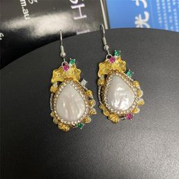 Boucles d'oreilles pendantes en forme de gouttelette naturelle pour femmes, bijoux polyvalents, exquis et élégants, 2023