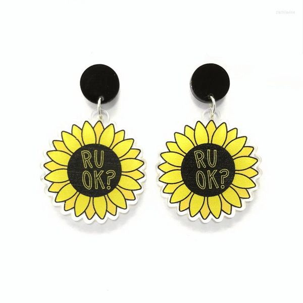 Boucles d'oreilles pendantes 2023 petit chrysanthème frais pour les femmes doux tempérament belle jaune tournesol accessoires de mode