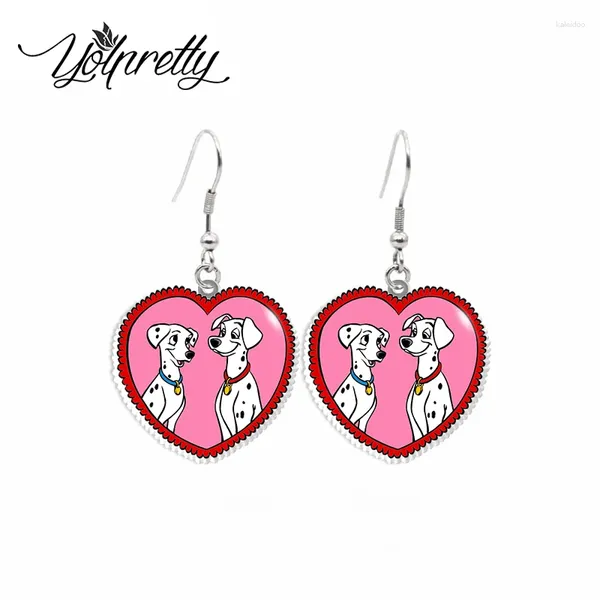 Boucles d'oreilles en peluche 2024 Arrivée 101 Dalmatiens Cruella and Puppy Dogs Cartoon Movie artisan acrylique époxy Fish Hook Sangles