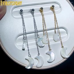 Boucles d'oreilles en peluche 2024 Arrivés 925 Sterling Silver Moon en forme de boucle d'oreille Perle Perle Fashion Femmes Bijoux de luxe