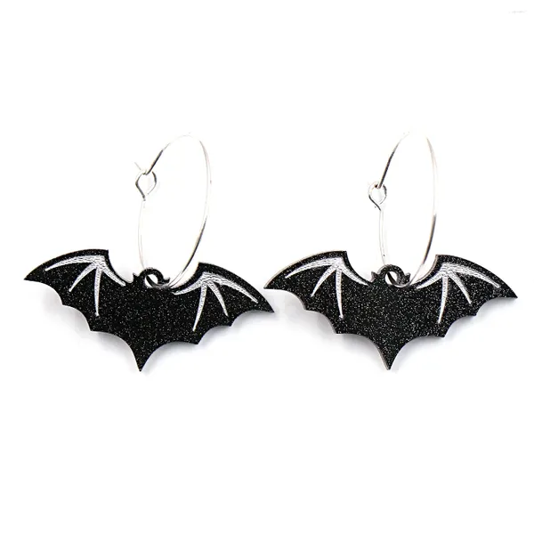 Pendientes colgantes 2024 Murciélago Declaración de Halloween Lindo Acrílico Impermeable Diseño de pintura a mano Durable