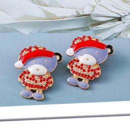 Boucles d'oreilles pendantes 2024 Noël bonhomme de neige géométrie cristal conception métal texture bijoux boucle d'oreille pour femmes accessoires avancés préférés