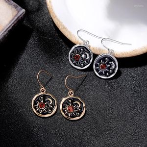 Dangle Oorbellen 2024 Ontwerp Vintage Stijl Legering Ronde Maan Drop Hanger Hals Choke Set Voor Vrouwen Sieraden Groothandel Fabriek