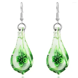 Boucles d'oreilles pendantes en verre de Murano pour femmes, pendentif fleur goutte d'eau, lampe colorée, Morano, à la mode, 2024