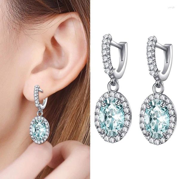 Boucles d'oreilles pendantes en opale pour femmes, bijoux classiques à la mode, cadeau de fête de mariage, 2024