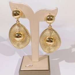 Boucles d'oreilles pendantes en acier inoxydable plaqué or, grand Style italien irrégulier, tendance, ensembles de bijoux de haute qualité, 2024