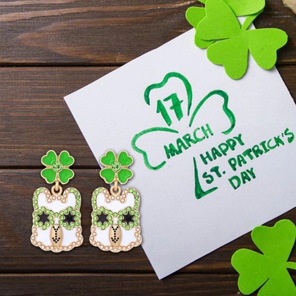 Boucles d'oreilles en peluche 2x St Patrick's Day Gifts Irish Drop For Women Party Graduation Festival Carnival