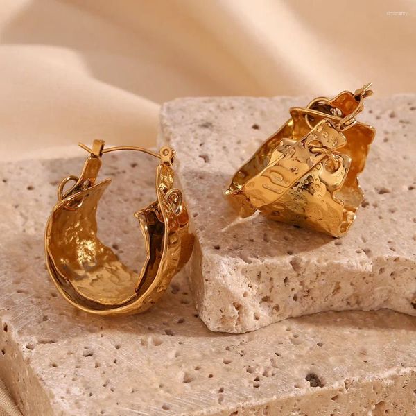Boucles d'oreilles pendantes en acier inoxydable 316l, Double pont géométrique en métal brillant plaqué PVD 18K, bijoux à breloques, cadeau